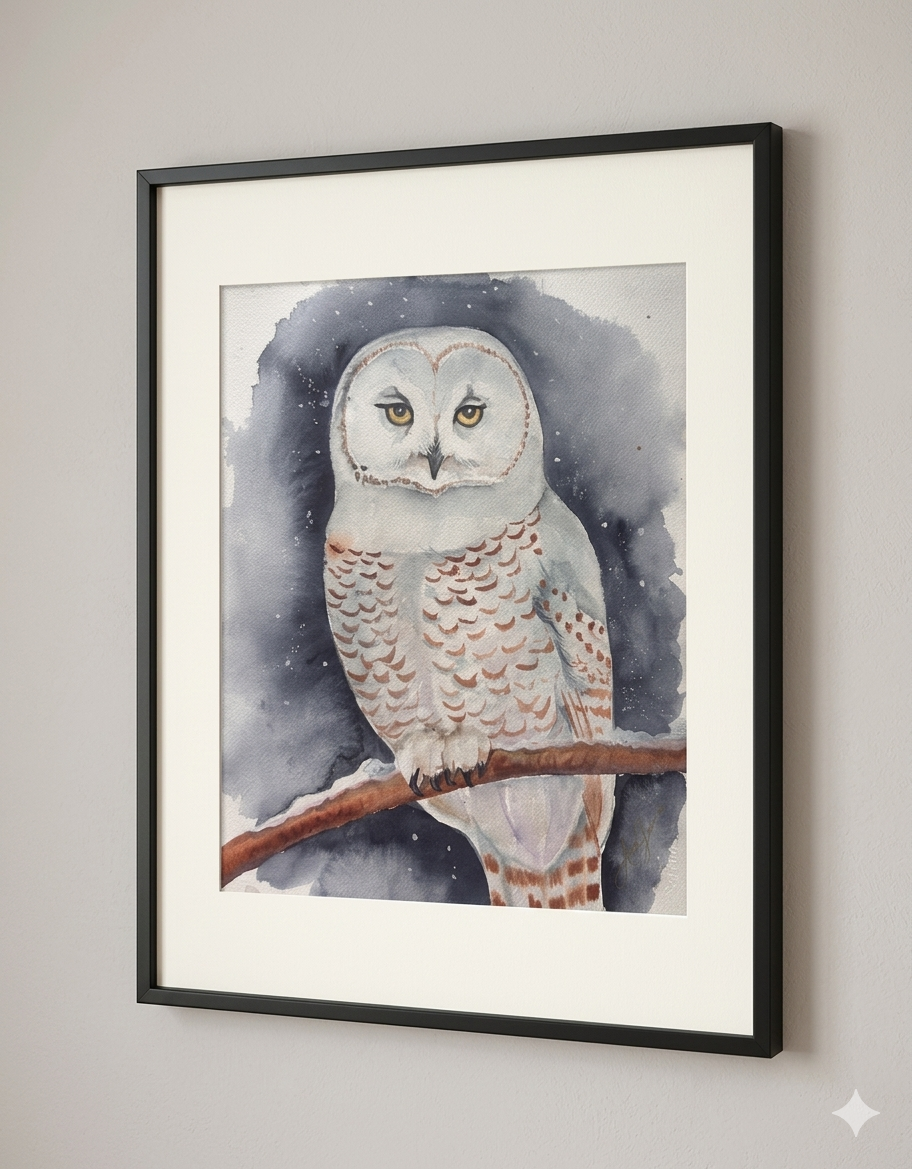 "Winter’s Gaze" – Original Watercolor