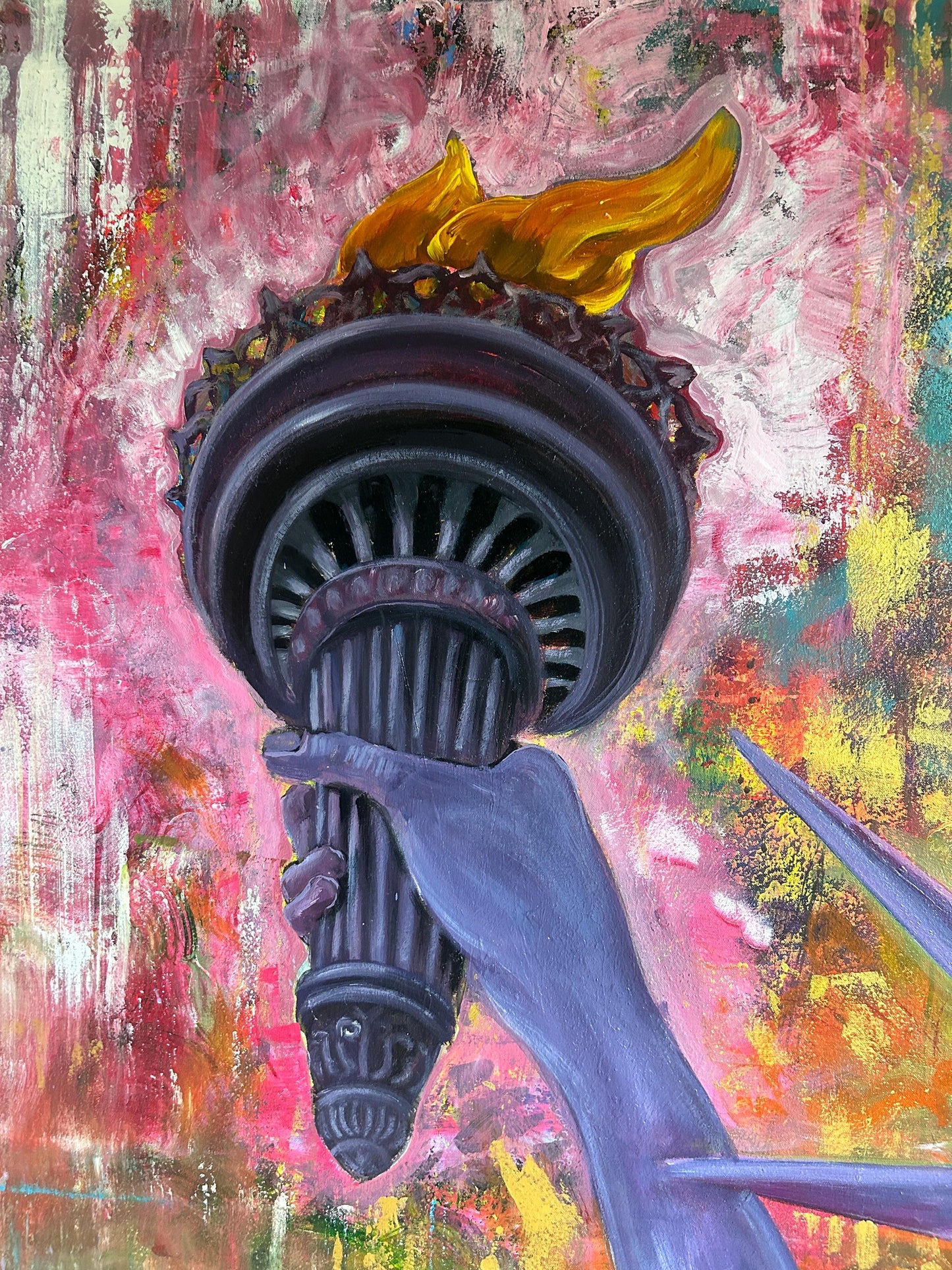 statue of liberty large art, statue of liberty full color, Statue of Liberty painting, Statue of Liberty artwork, full color abstract art