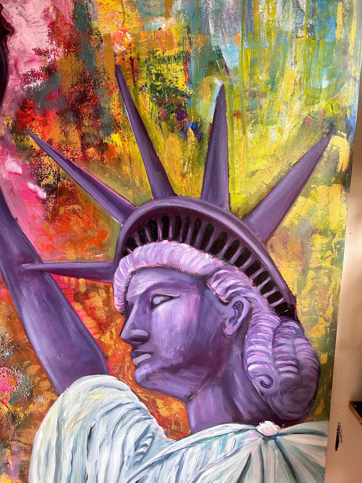 statue of liberty large art, statue of liberty full color, Statue of Liberty painting, Statue of Liberty artwork, full color abstract art