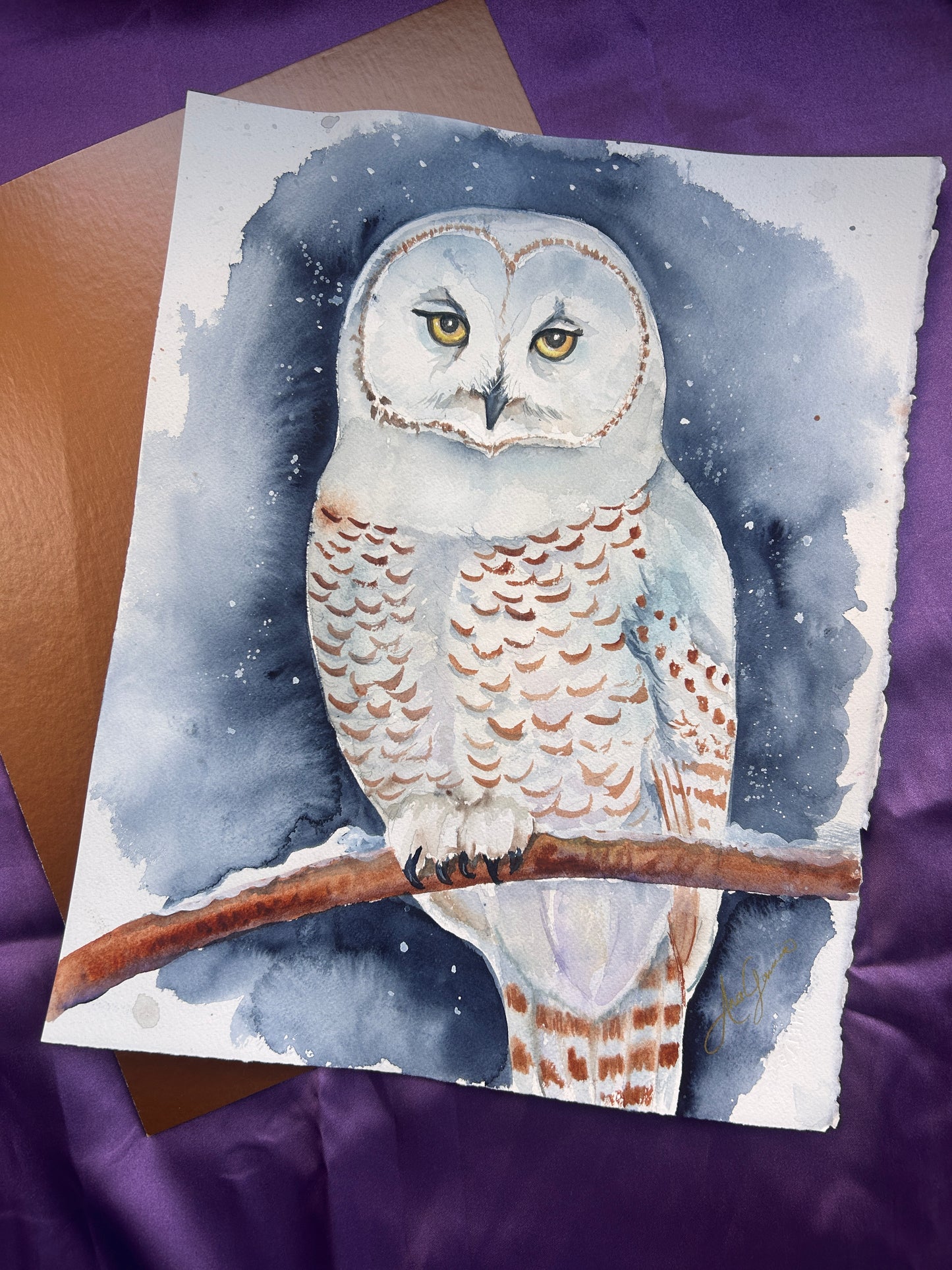 "Winter’s Gaze" – Original Watercolor