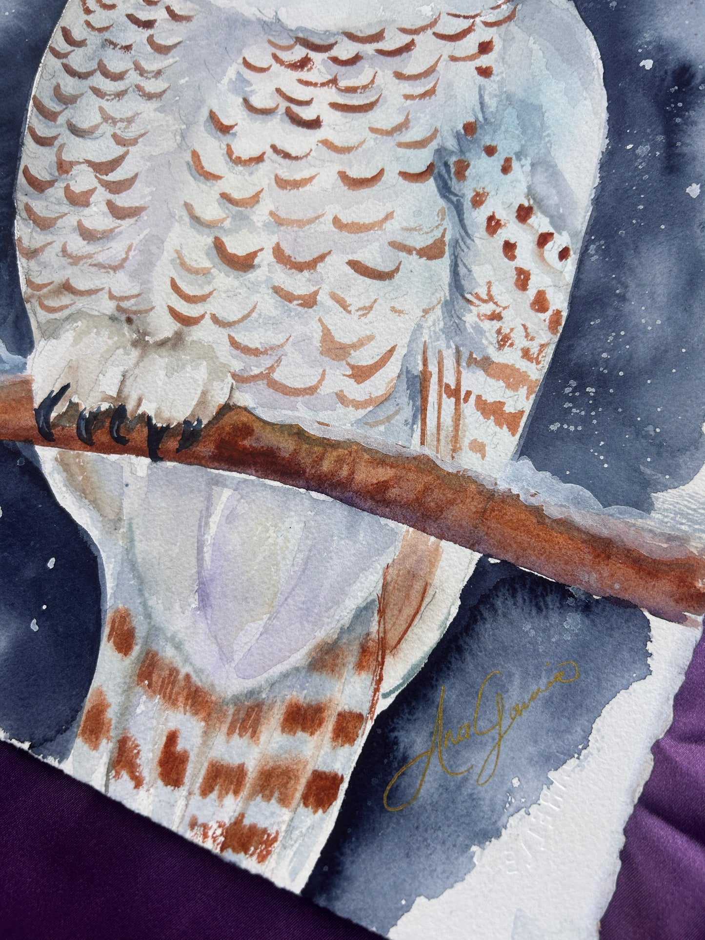 "Winter’s Gaze" – Original Watercolor