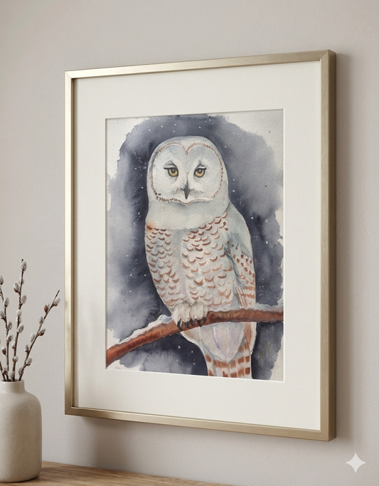 "Winter’s Gaze" – Original Watercolor