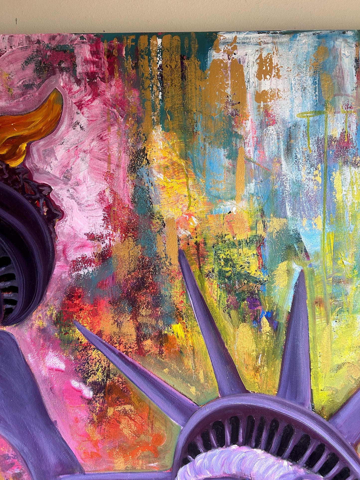 statue of liberty large art, statue of liberty full color, Statue of Liberty painting, Statue of Liberty artwork, full color abstract art