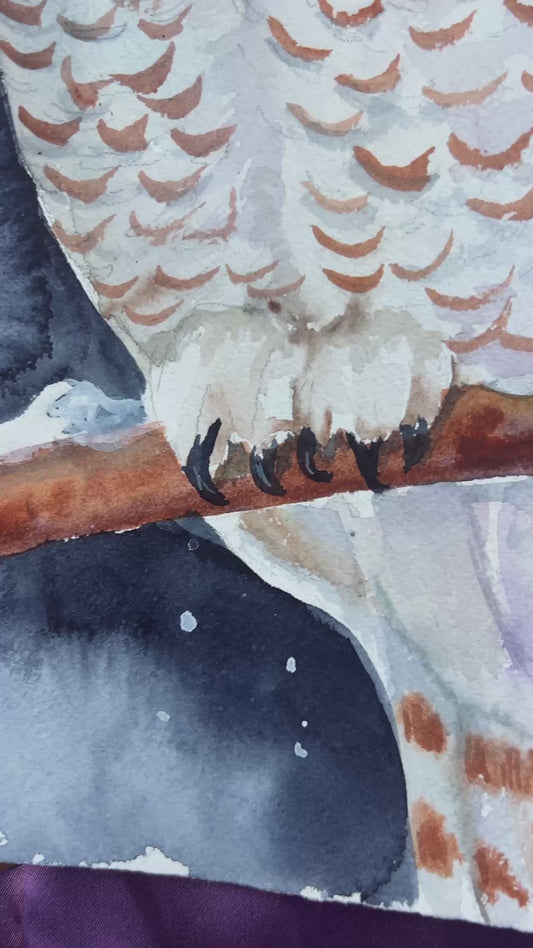 "Winter’s Gaze" – Original Watercolor